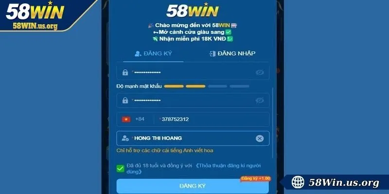 Đăng ký qua trang web của nhà cái